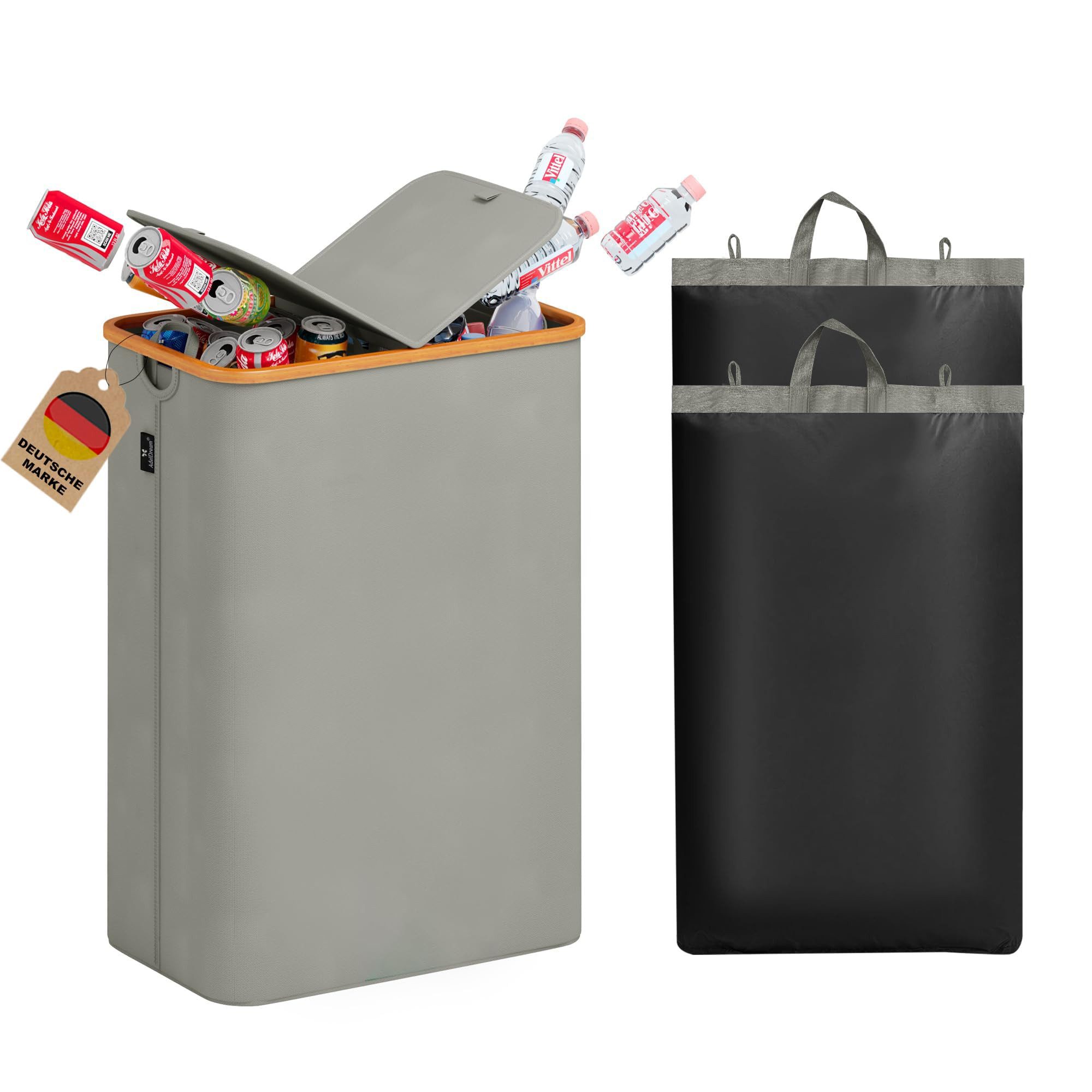 AdelDream Aufbewahrungsbecher Pfandflaschen Sammelbehälter mit Deckel