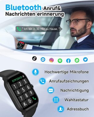 GYDOM Smartwatch (1,8 Zoll, Android iOS), Damen mit Telefonfunktion Alexa Integriert Fitnessuhr 100+ Sportmodi