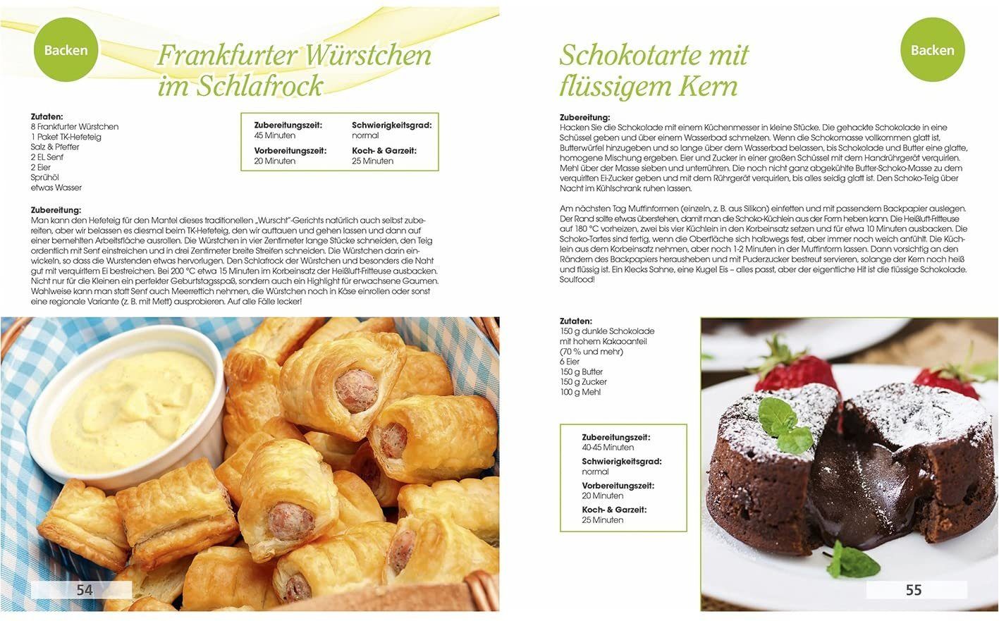 Rezeptbuch Notizbuch Rezepte Heißluftfritteuse, Fett. ohne Heiße GOURMETmaxx nahezu