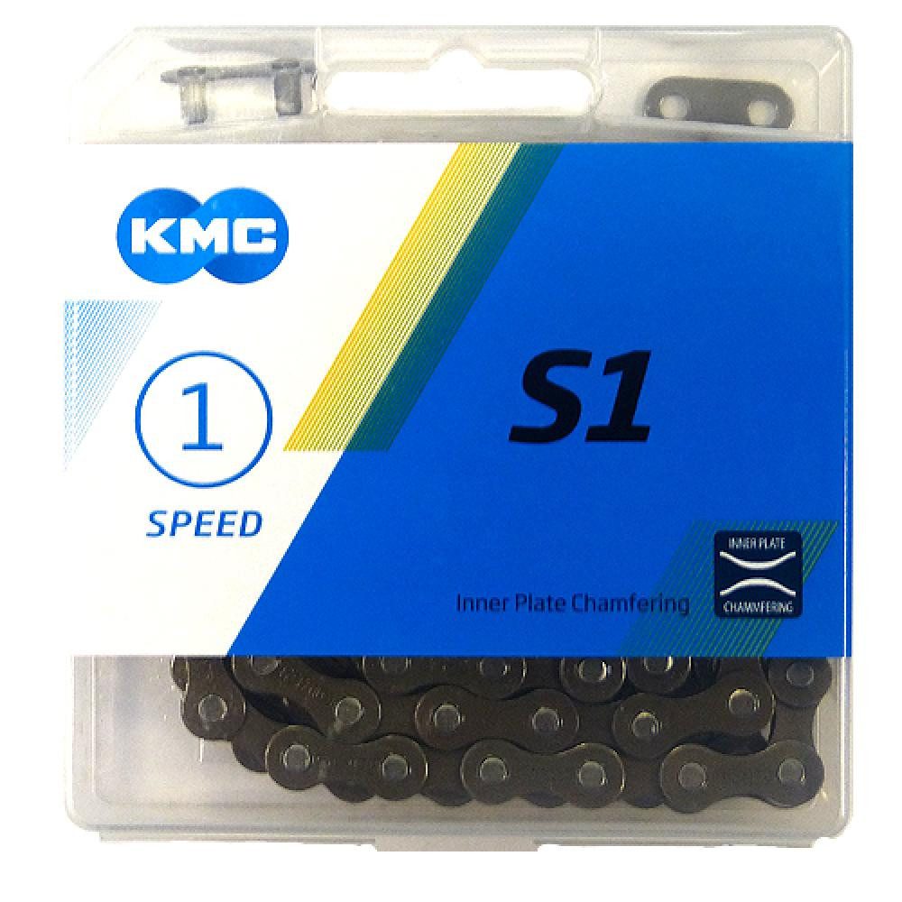Fahrradkette KMC S1 Wide 1s Kette 112 Glieder braun - robuste Singlespeed-Fahrradke