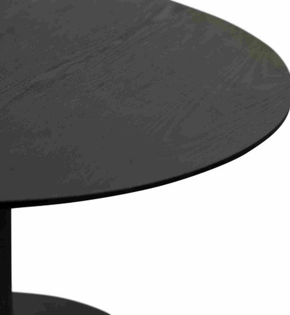 freiraum Couchtisch Ida 2, runde Form, in Esche Dekor schwarz, Metall + MDF - 37x60cm (HxD)