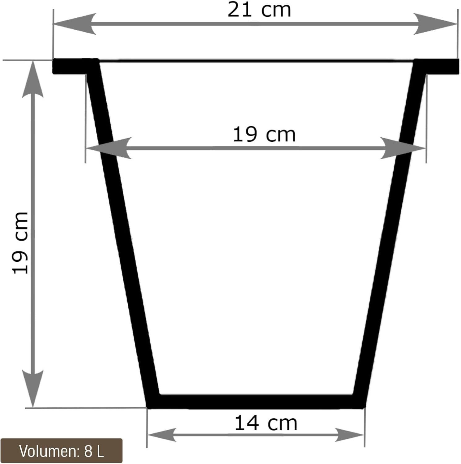 VIVANNO Pflanzeinsatz Kunststoff EINSATZ 21 Konisch - Schwarz Matt (1 St), 20,80x20,80x19 cm