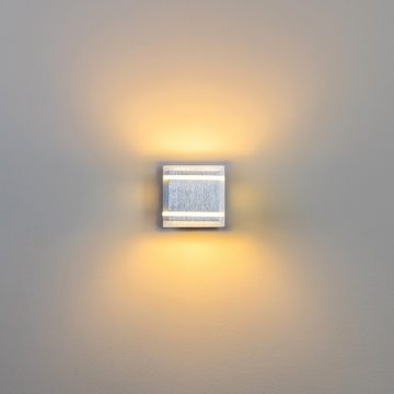 hofstein Wandleuchte »Vols« LED Wandlampe, aus Metall u. Glas in Aluminiumgebürstet, ohne Leuchtmittel, eckige, 1xG9, Innen mit Up & Down-Effekt