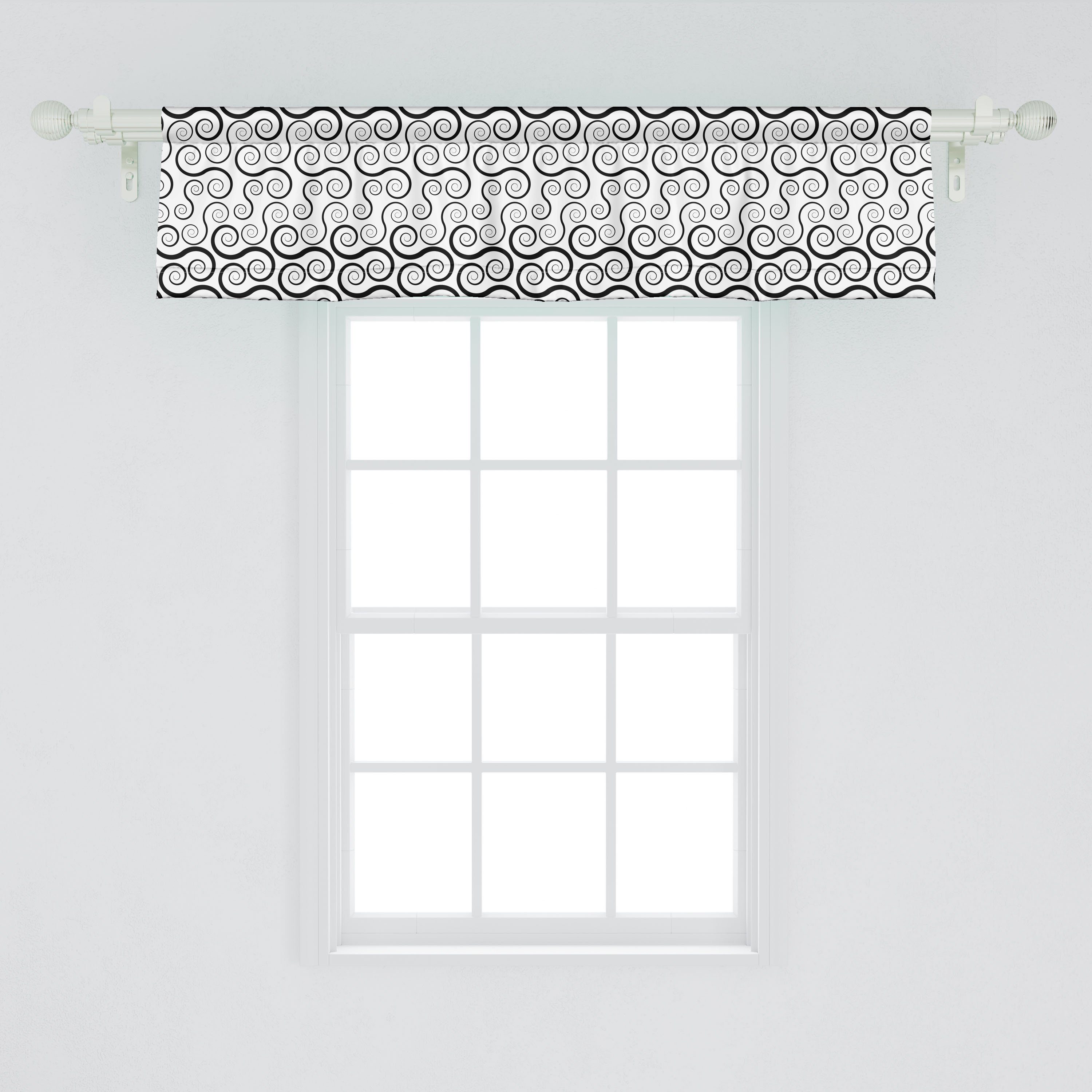 Stangentasche, Scheibengardine Abstrakte Formular Vorhang Volant Küche Kunst Abakuhaus, für Wirbler Schlafzimmer Dekor Monochrome Microfaser, mit