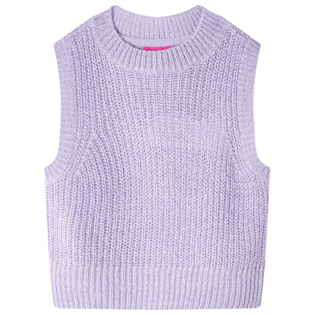 Strickweste Kinder-Pulloverweste Gestrickt Helllila 104