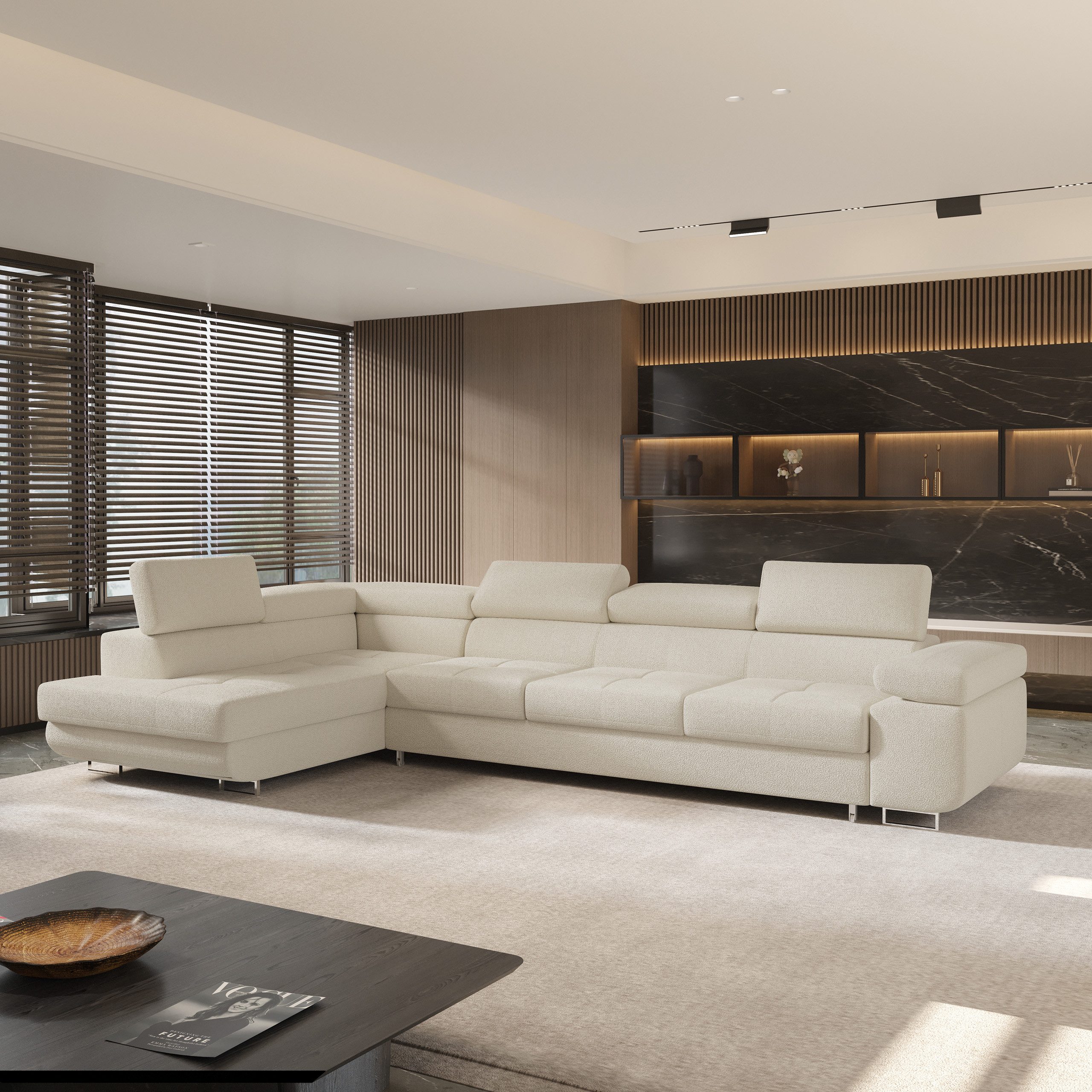 Masseno Ecksofa VICENTE mit Schlaffunktion L-Form, Sofa mit Bettkasten günstig online kaufen