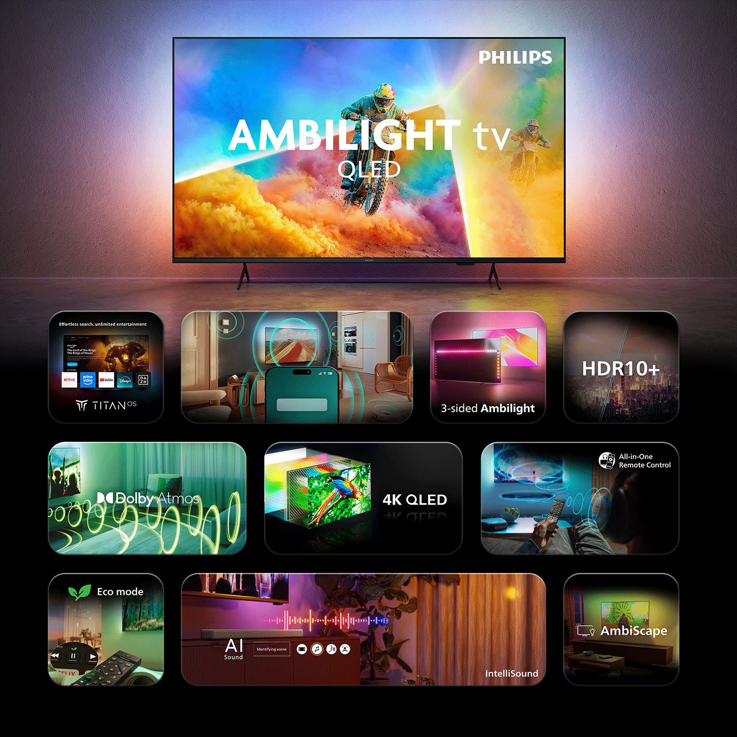 Philips 43PQS8501/12 QLED-Fernseher (108 cm/43 Zoll, 4K Ultra HD, Smart-TV)