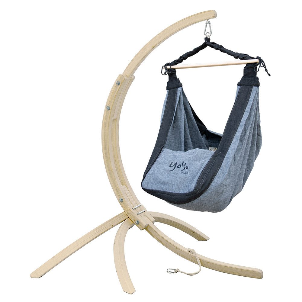 Lola Hängematten Hängemattengestell Lola Babyhängematte Babywiege YoYo BIG noire Set mit Baby
