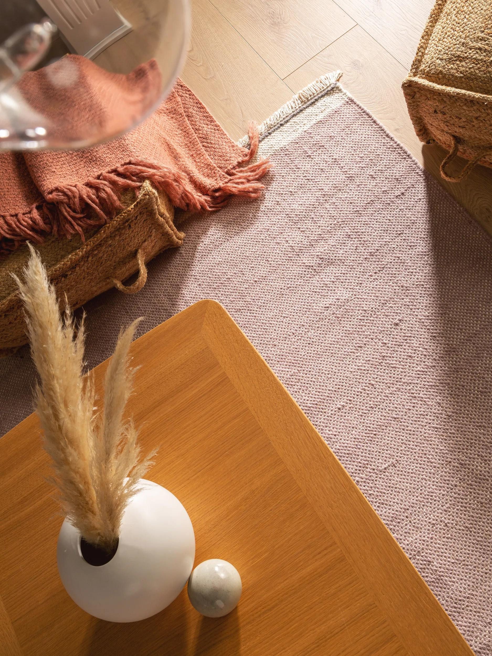 benuta Wollteppich Karla, rechteckig, Höhe: 5 mm, Wolle, Teppich Wohnzimmer, Schlafzimmer, Esszimmer, Flur, Hygge