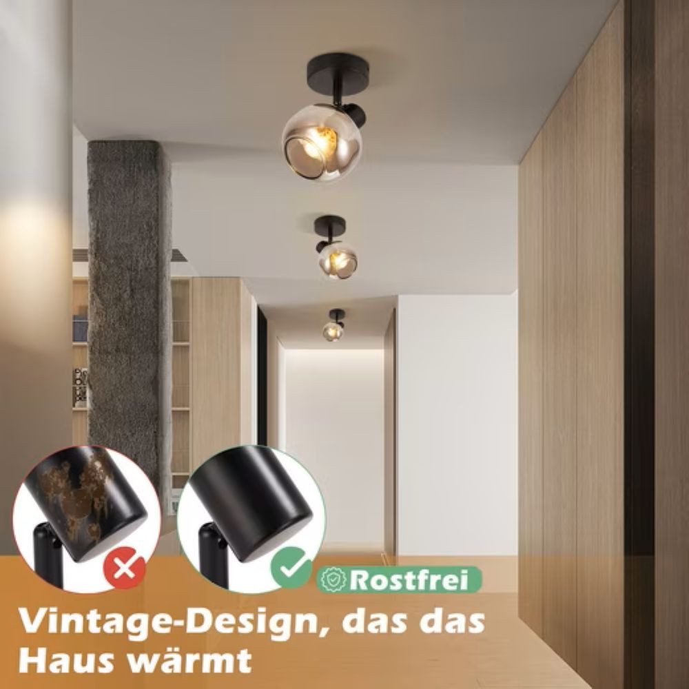 Nettlife Deckenstrahler Küchenlampe 2/3/4/6 Flammig Modern E14 Rauchglas Deckenleuchte, Schwenkbar, LED wechselbar, Wohnzimmerlampe für Schlafzimmer Flur Küche – Bild 5 von 5