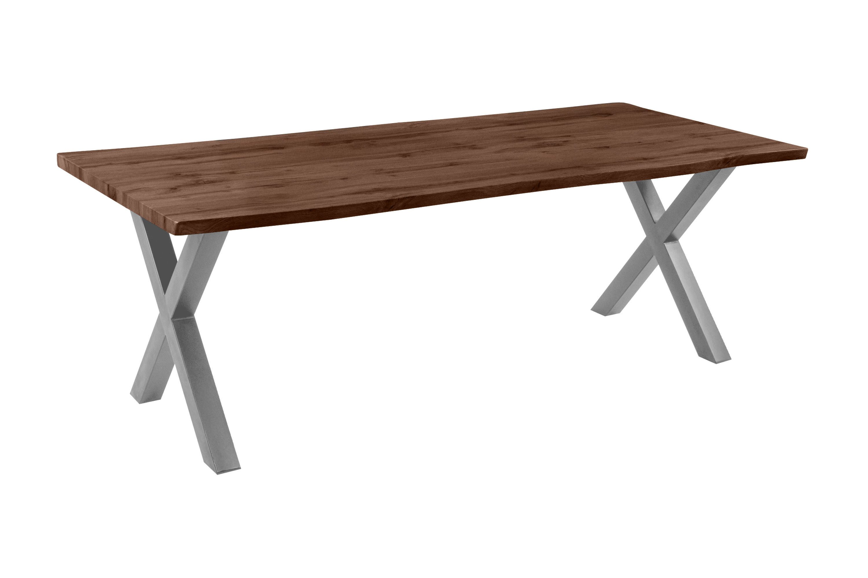 Loreno® Esstisch Josy, Nussbaumholz, Baumkante, MDF-Platte, günstig online kaufen