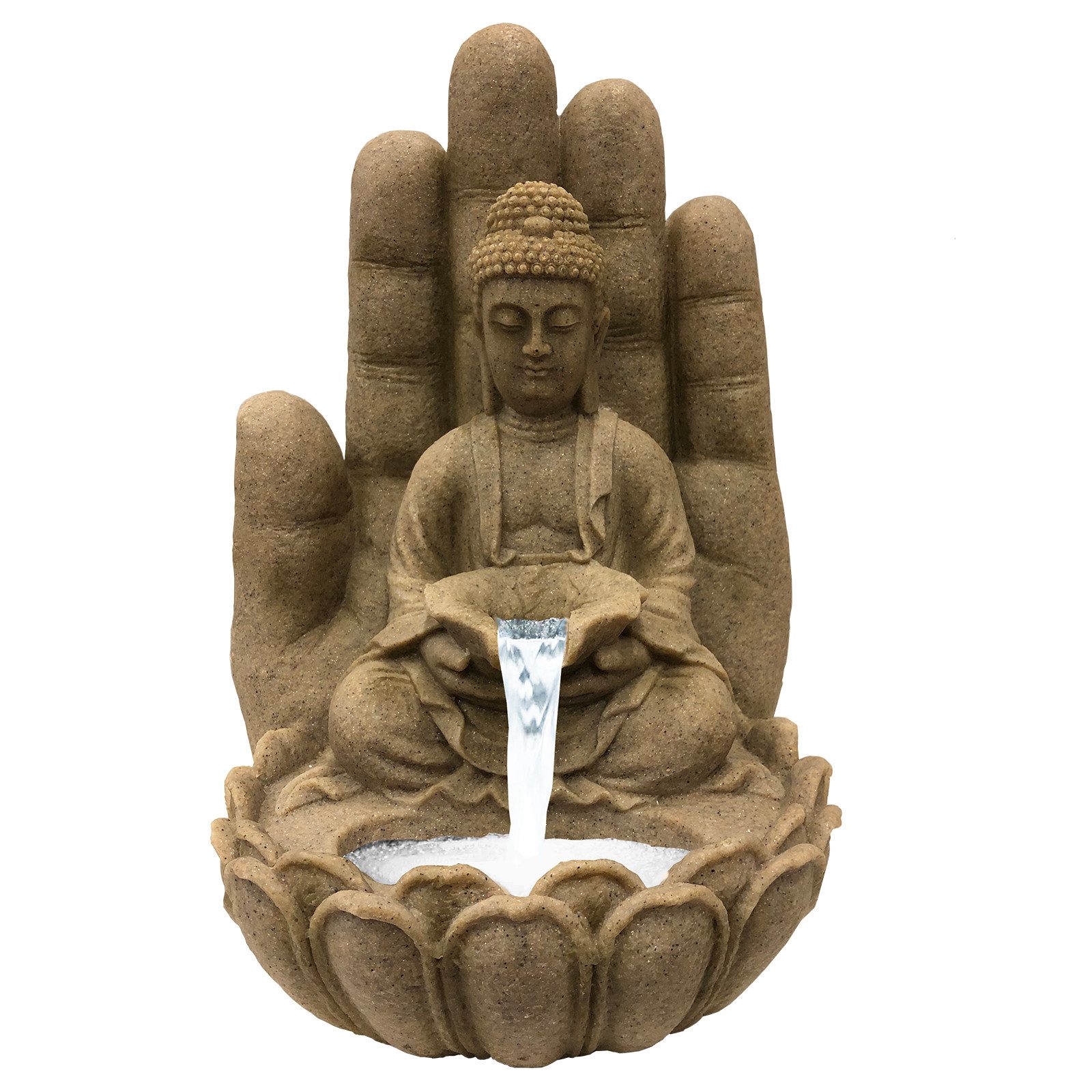 INTERGARDEN Wasserspiel Zimmerbrunnen mittelgroß - Buddha 55cm mit Beleucht günstig online kaufen