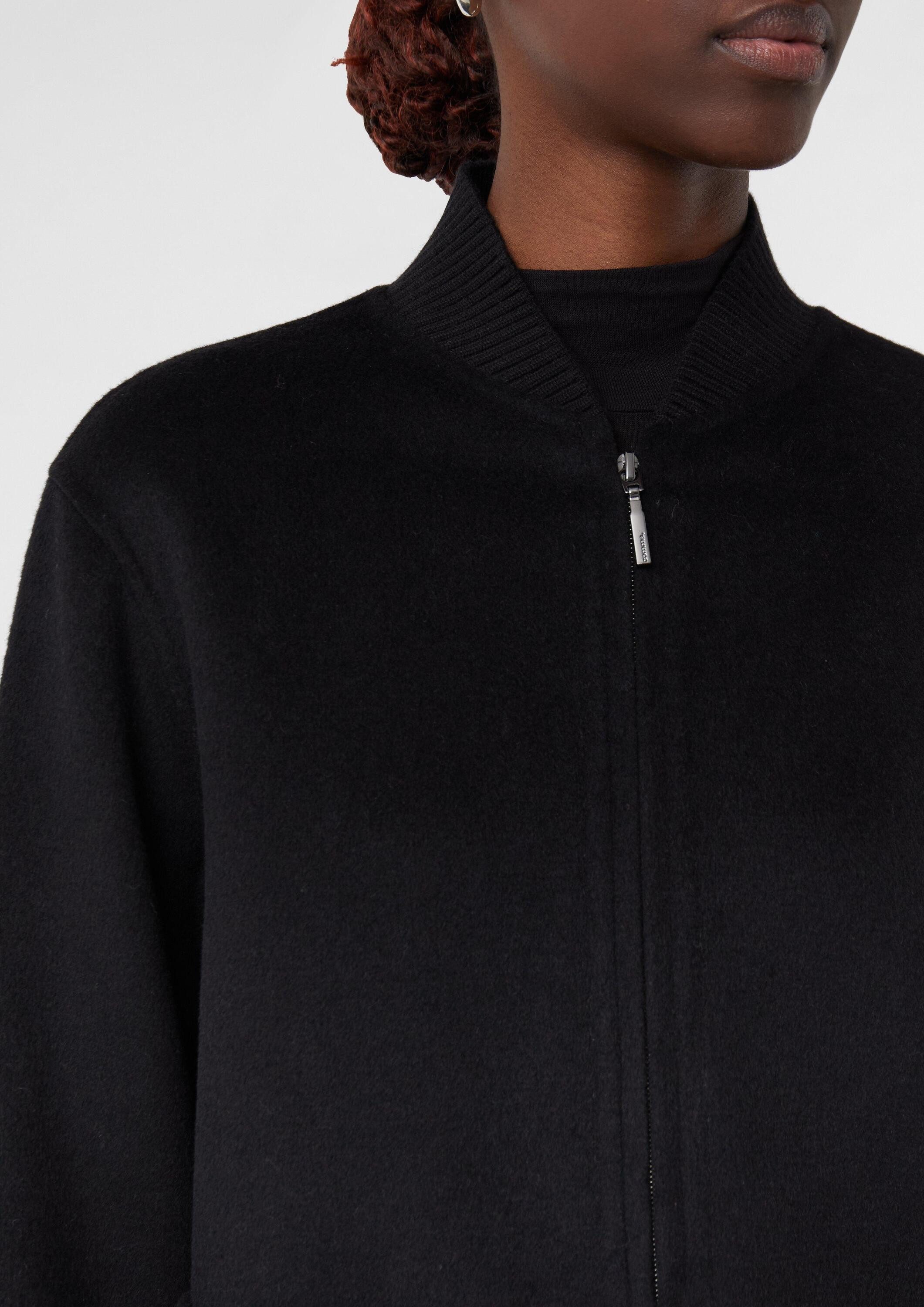 comma Funktionsjacke Outdoor-Jacke Bomberjacke aus Doubleface-Wolle