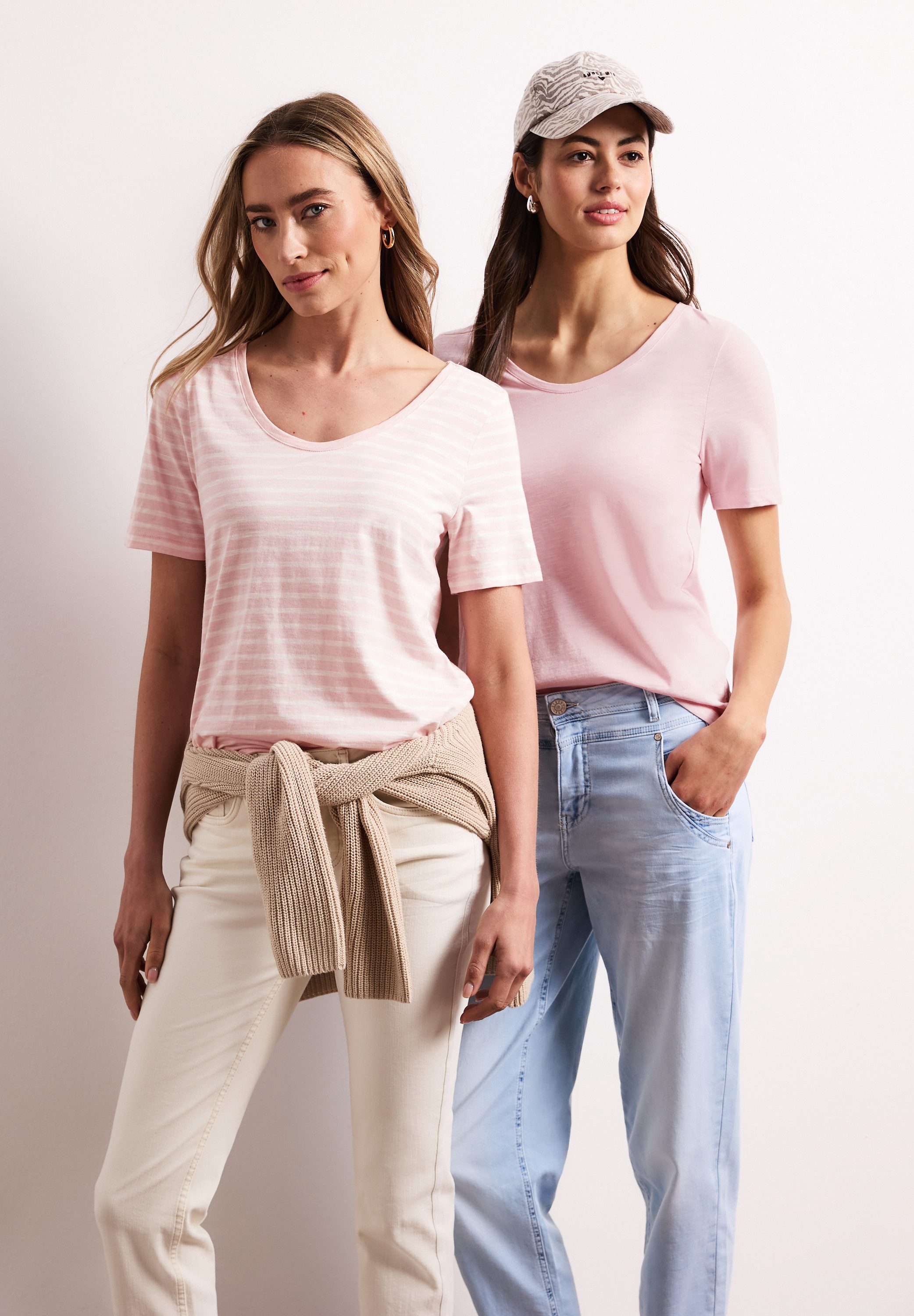 STREET ONE T-Shirt mit abgerundetem V-Ausschnitt – Bild 4 von 5