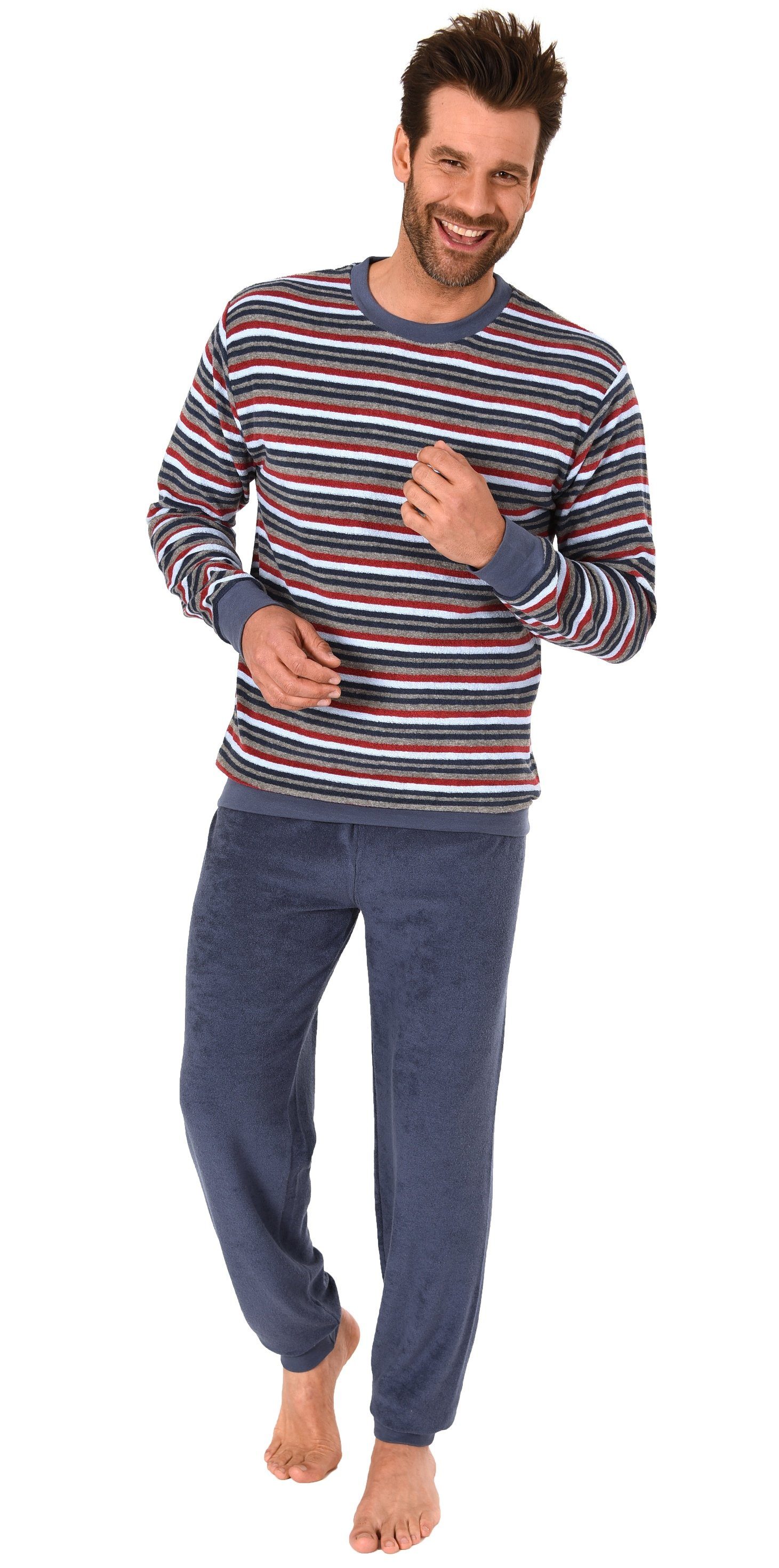 RELAX by Normann Pyjama Herren Frottee Pyjama mit Bündchen Schlafanzug in S günstig online kaufen