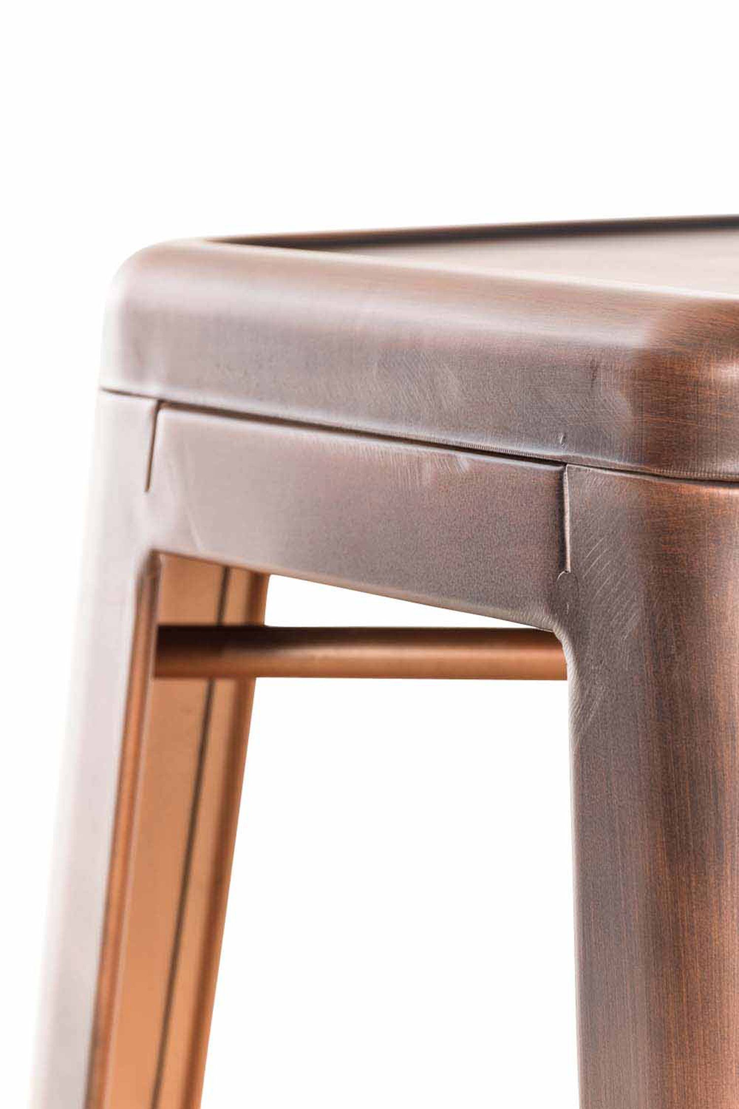 Küche), Kupfer Fußstütze & Metall Gestell TPFLiving Joshua Metall für Barhocker - Theke Kupfer V2 Hocker angenehmer - (mit Sitzfläche:
