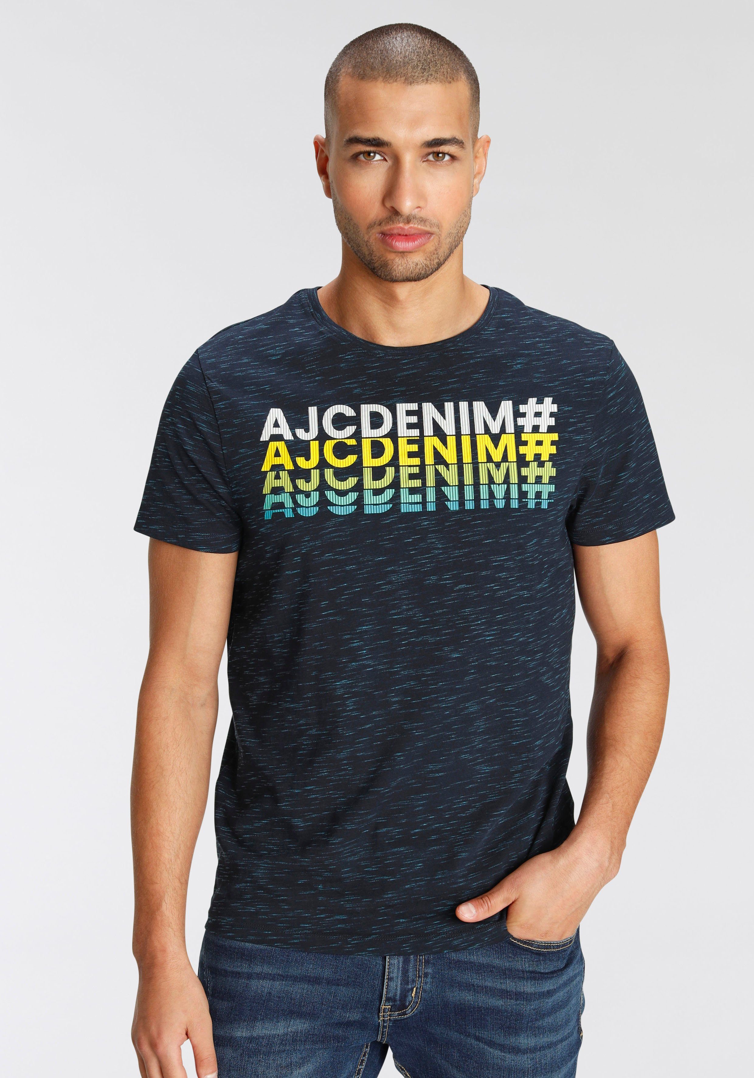T-Shirt marine AJC Logoprint modischem mit