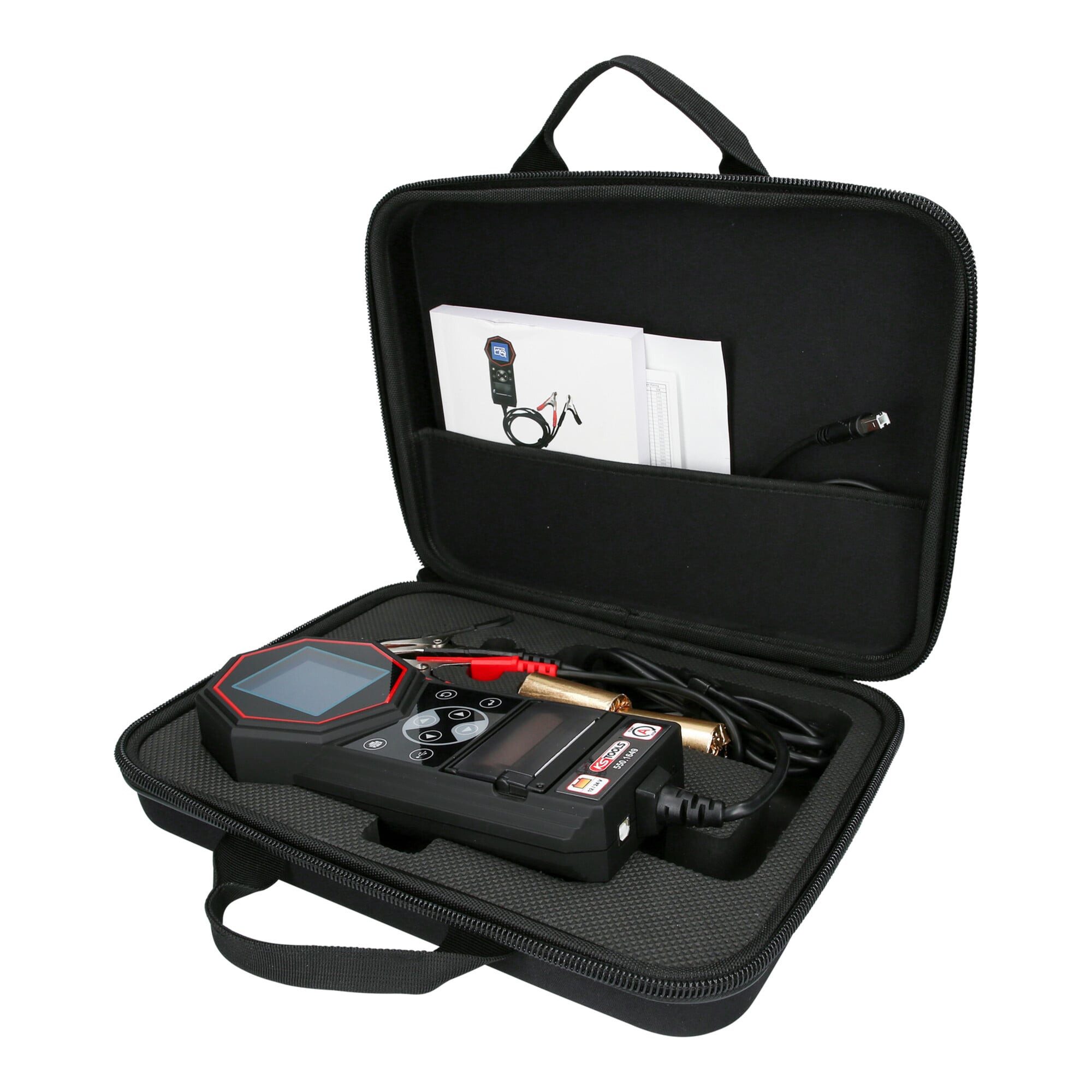 KS Tools Batterietester KS Tools 12 V / 24 V Digital-Batterie- und Ladesystemtester mit integr