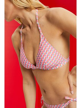 Esprit Triangel-Bikini-Top Wattiertes Neckholder-Bikinitop mit Geo-Print