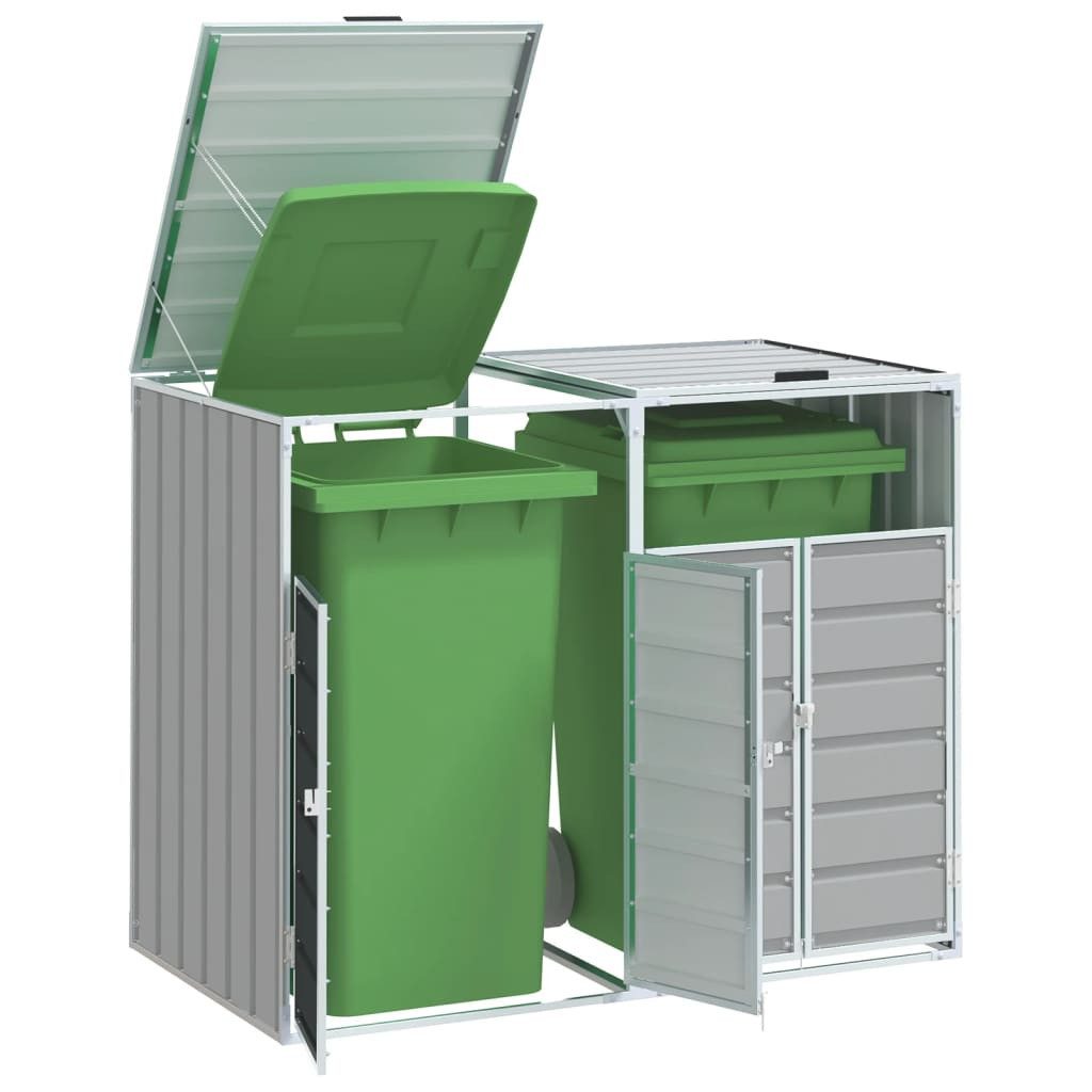 vidaXL Mülltonnenbox NA Mülltonnenverkleidung Mülltonnenbox grau Stahl