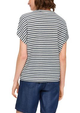 s.Oliver Shirttop Gestreiftes Jacquard-Shirt mit Tunika-Ausschnitt