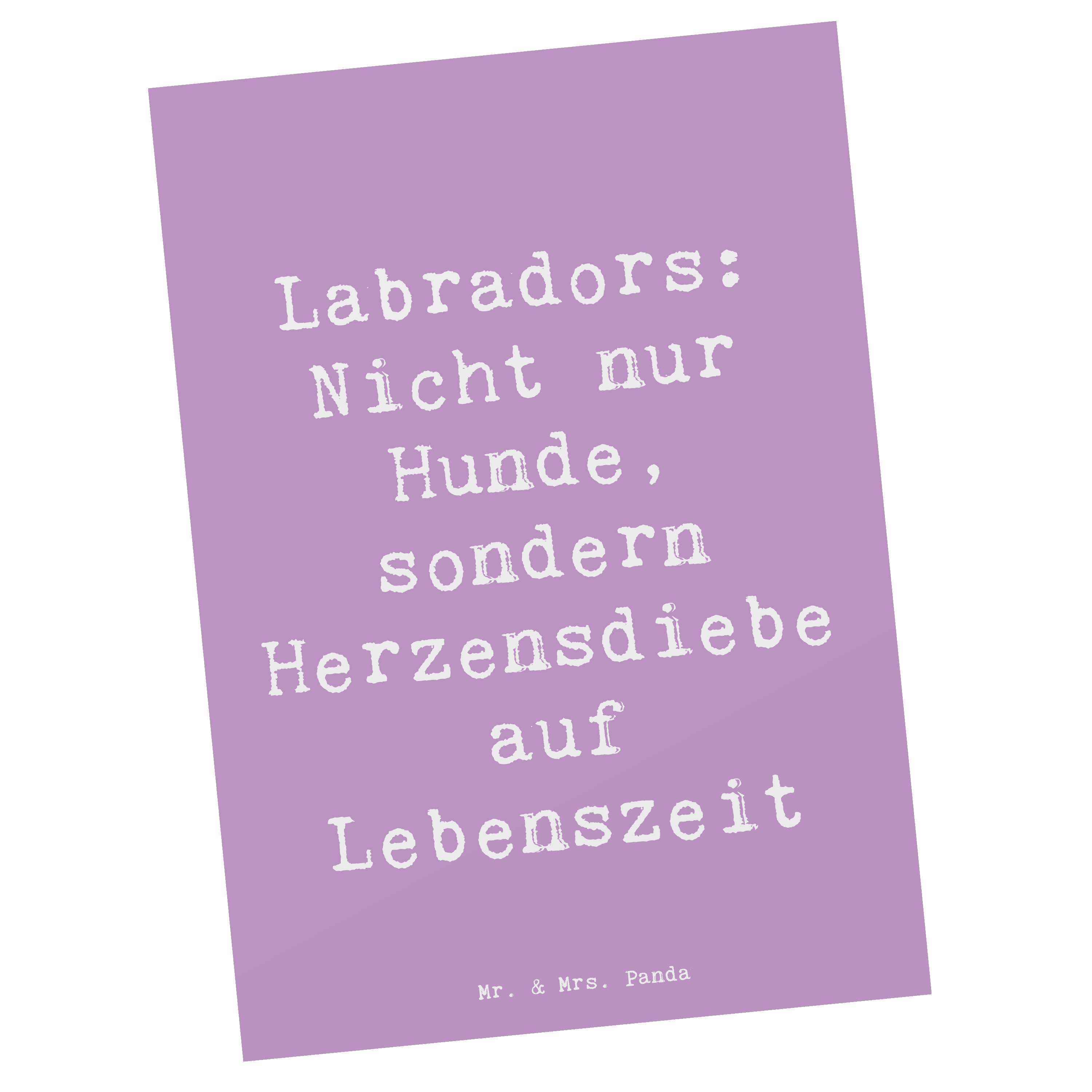 Postkarte Spruch Labrador Herzensdiebe - Lavendeltraum - Geschenk, Seelenverwan