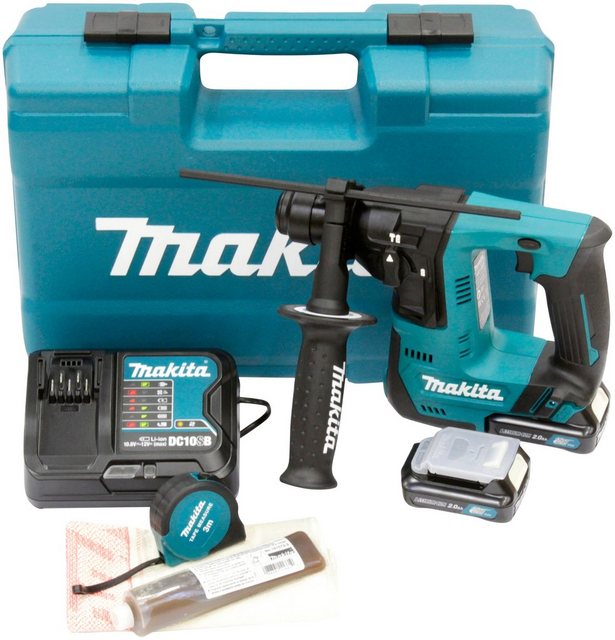 MAKITA Akku-Bohrhammer HR140DSAE1, 12 V, 2 Ah, SDS+, inkl. Akku, Ladegerät & Zubehör