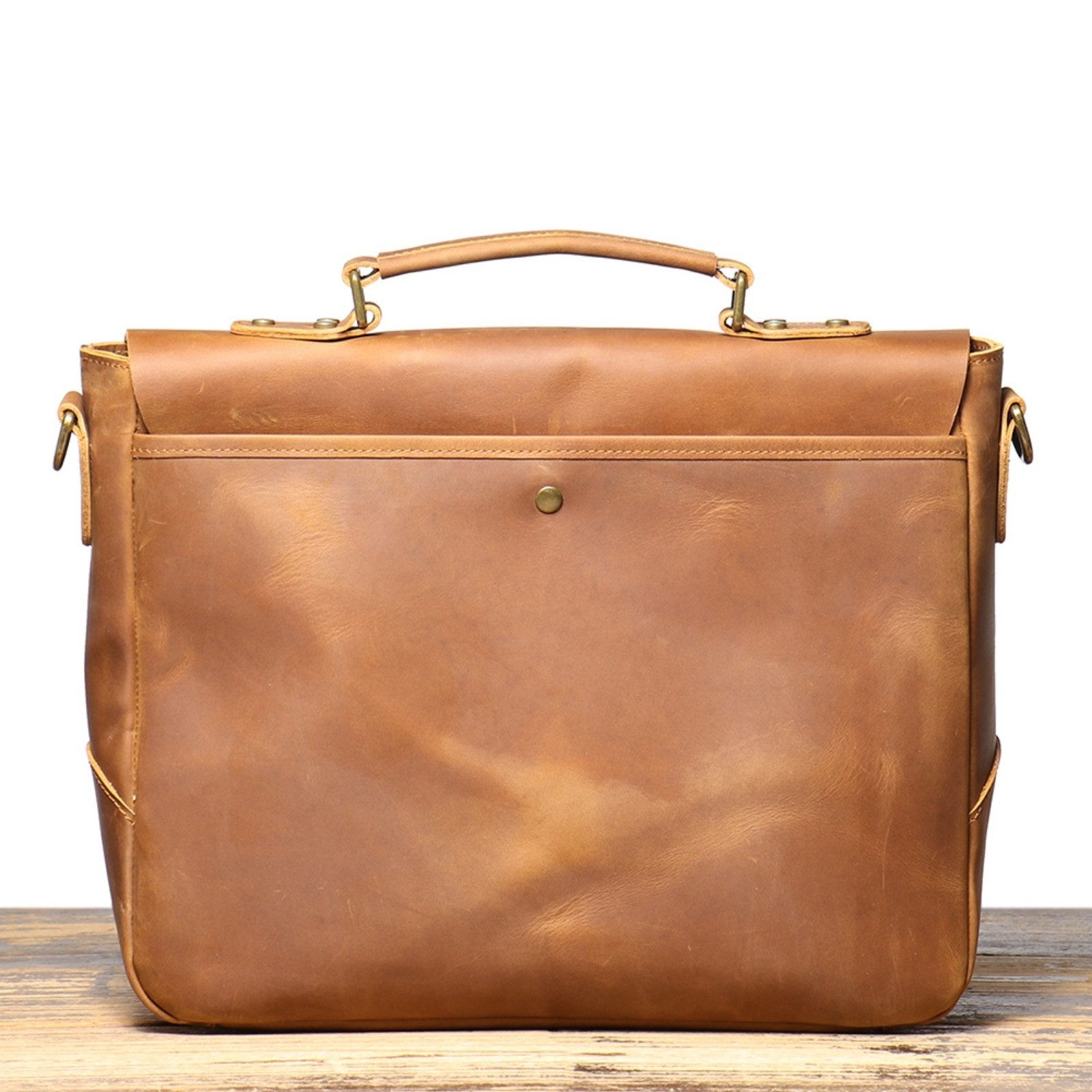 YUBRO-STUDIO Aktentasche Herren Ledertasche Retro Laptoptasche Aktentasche Schultergurt