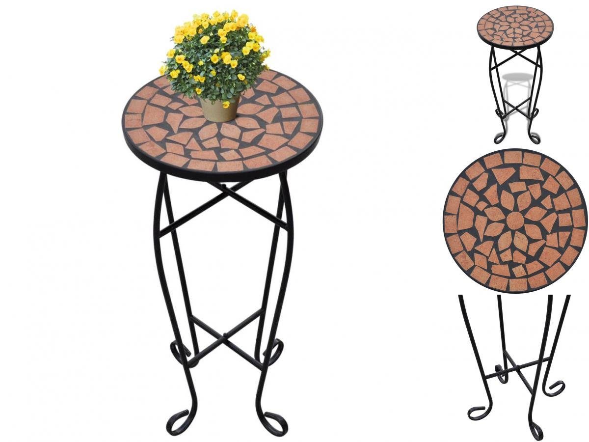 vidaXL Gartentisch Beistelltisch Tisch Bistrotisch Blumenständer Terrakotta