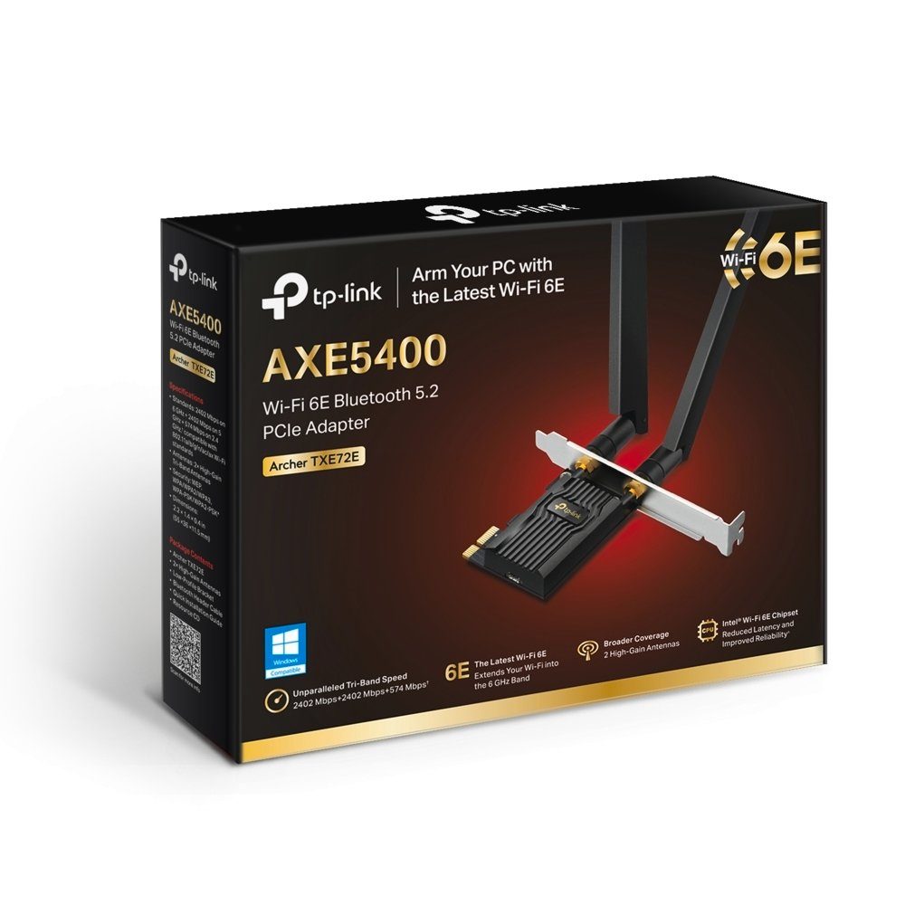 tp-link Archer TXE72E AXE5400 Wi-Fi 6E BT PCI Express Adapter Reichweitenverstärker
