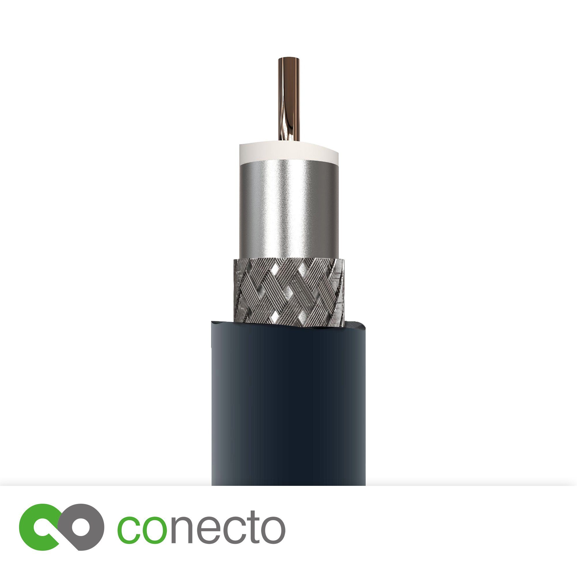conecto conecto HQ TV Antennenkabel - 4K UHD 1080p FULL HD HDTV 3D - (TV-Steck SAT-Kabel, (50 cm)