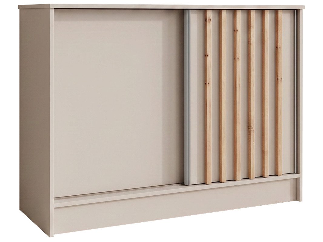 Beautysofa Kommode mit 2 Schiebetüren HORIZON (in 100 cm, 120 cm oder 160 cm, verschiedene Farben: Eiche Artisan, Schwarz, Weiß, Kaschmir), mit dekorativen Lame – Bild 2 von 5