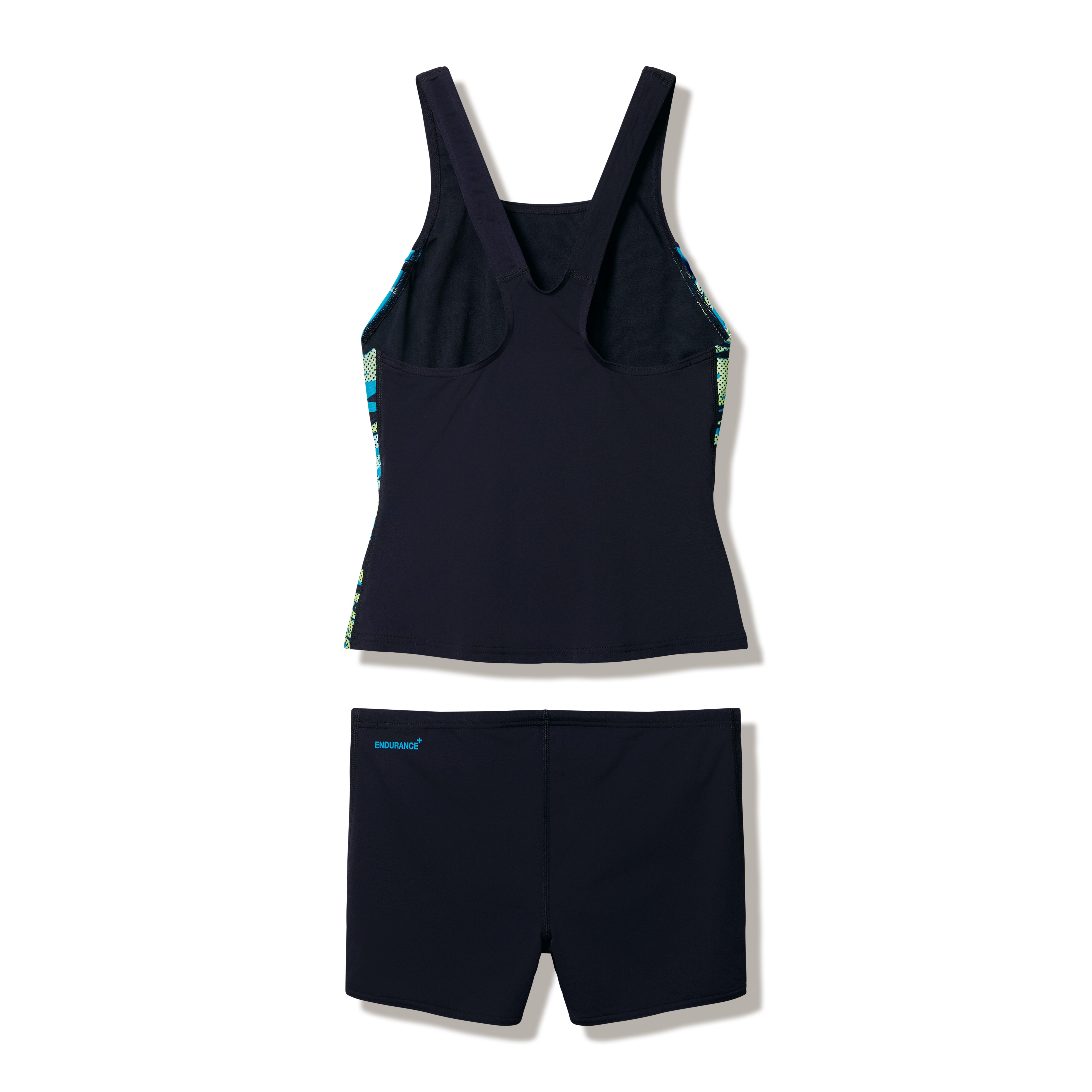Speedo Tankini HYPERBOOM SPLICE TANKINI SET BLK/GRN mit Vier-Wege-Stretch, chlorbeständig