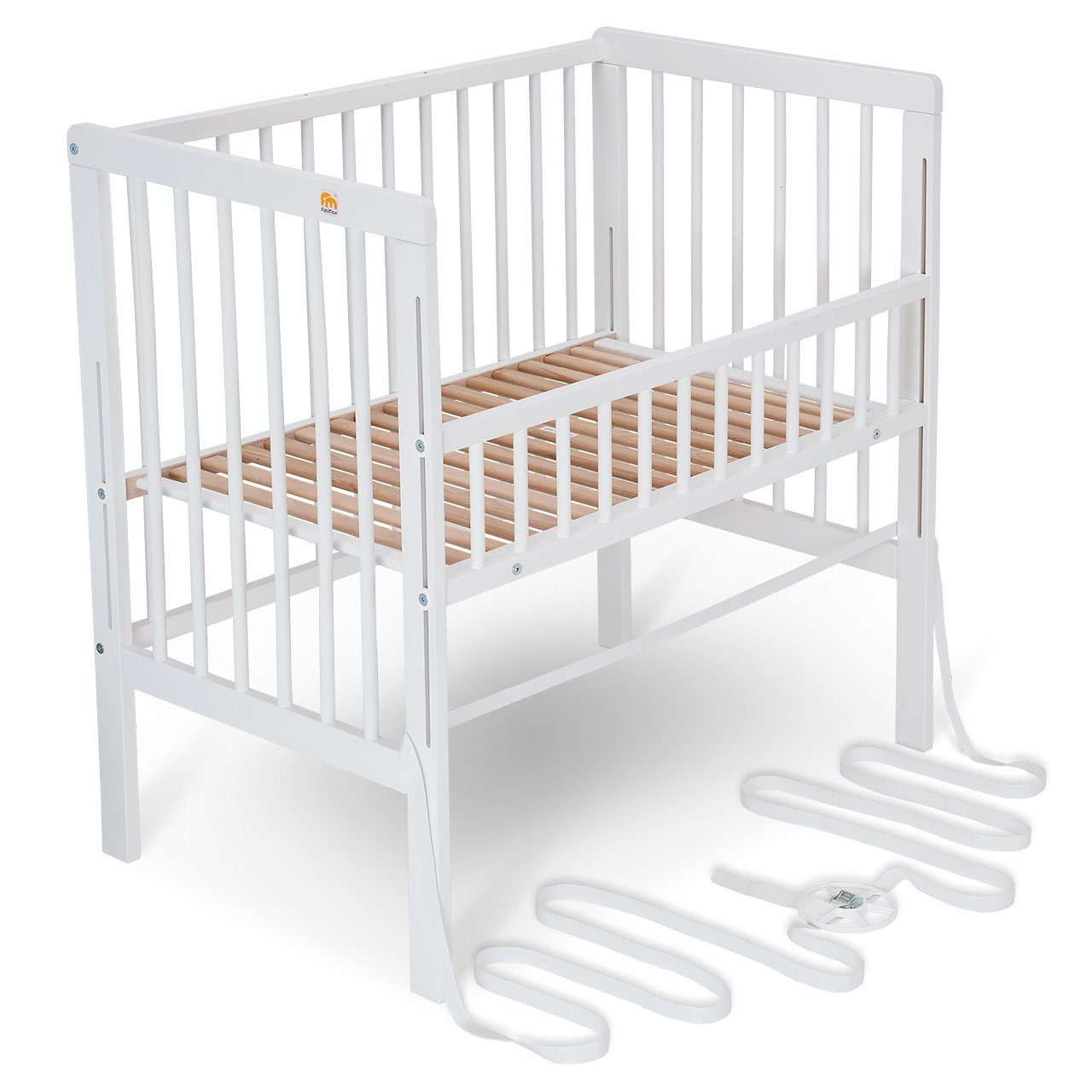 FabiMax Beistellbett Boxspring FIX, weiß lackiert, mit 12cm Rausroll-Schutz günstig online kaufen