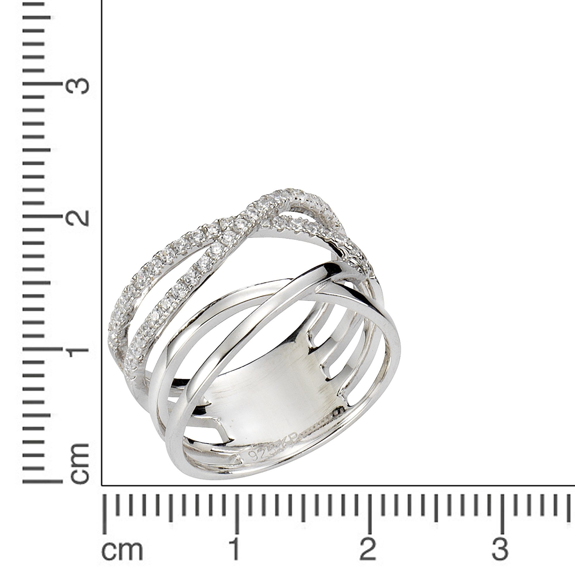 Zeeme Fingerring 925 Silber rhodiniert Zirkonia günstig online kaufen