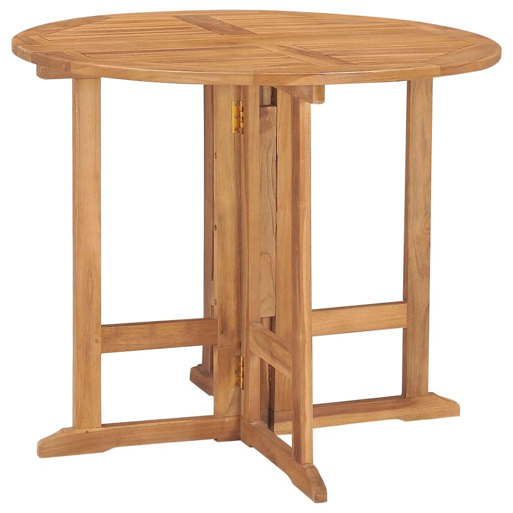 furnicato Garten-Essgruppe Elegante Naturholz Essgruppe 90 x 75 cm für Garten und Terrasse, (1-tlg), Witterungsbeständige Sitzgruppe, klappbar und fein geschliffen