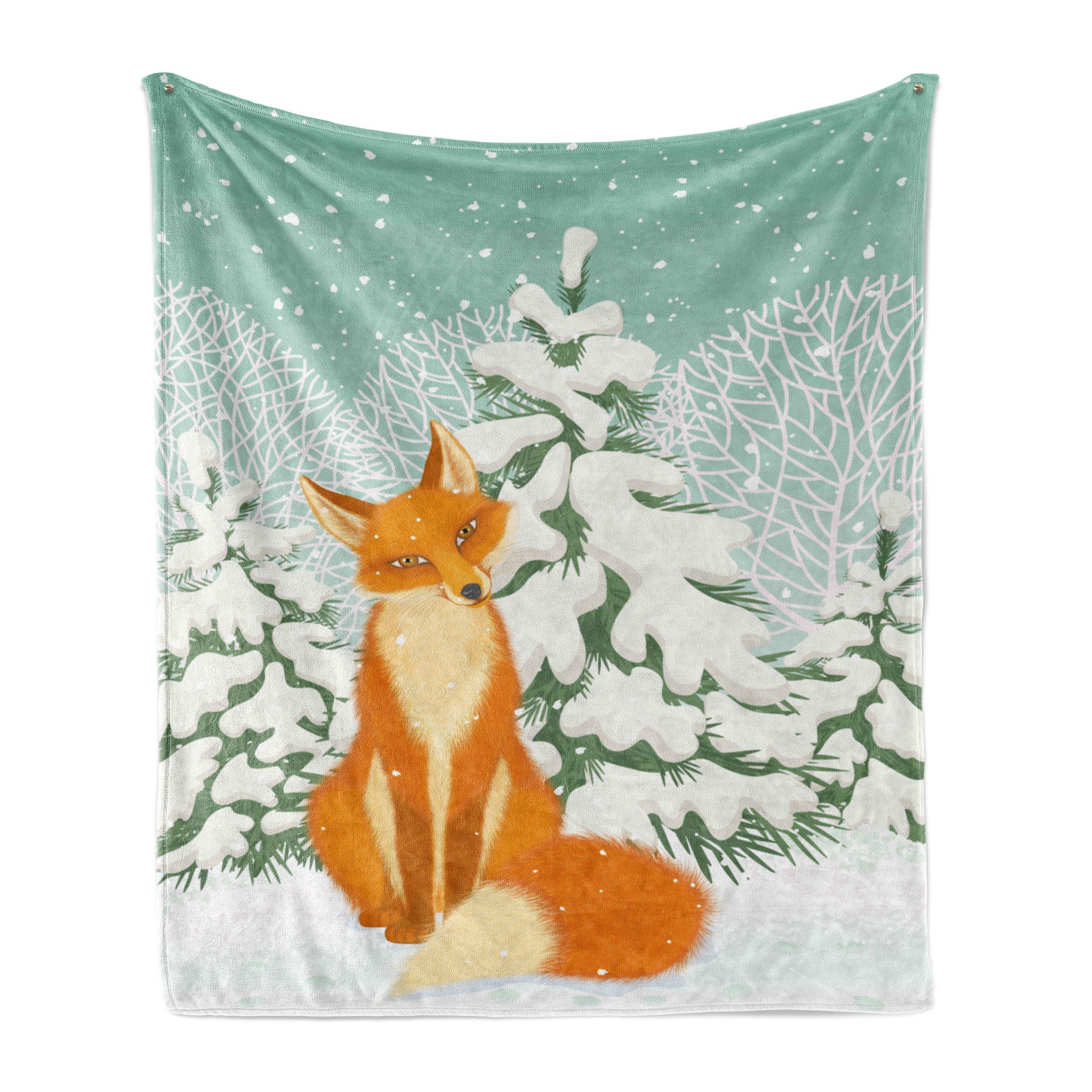 für Innen- Abakuhaus, den Fuchs Weihnachten Red Winterwald Wohndecke Außenbereich, und Gemütlicher Plüsch Fox