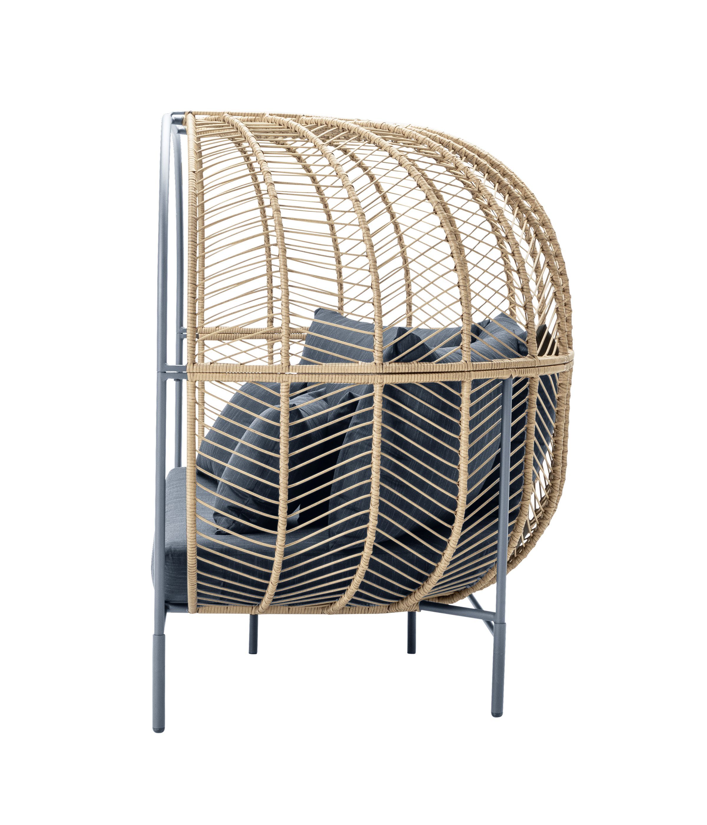 Dehner Balkonset Daybed Venezia, 2-Sitzer, 172 x 153 x 112 cm, modernes Gartenmöbel mit wasserabweisenden Polstern