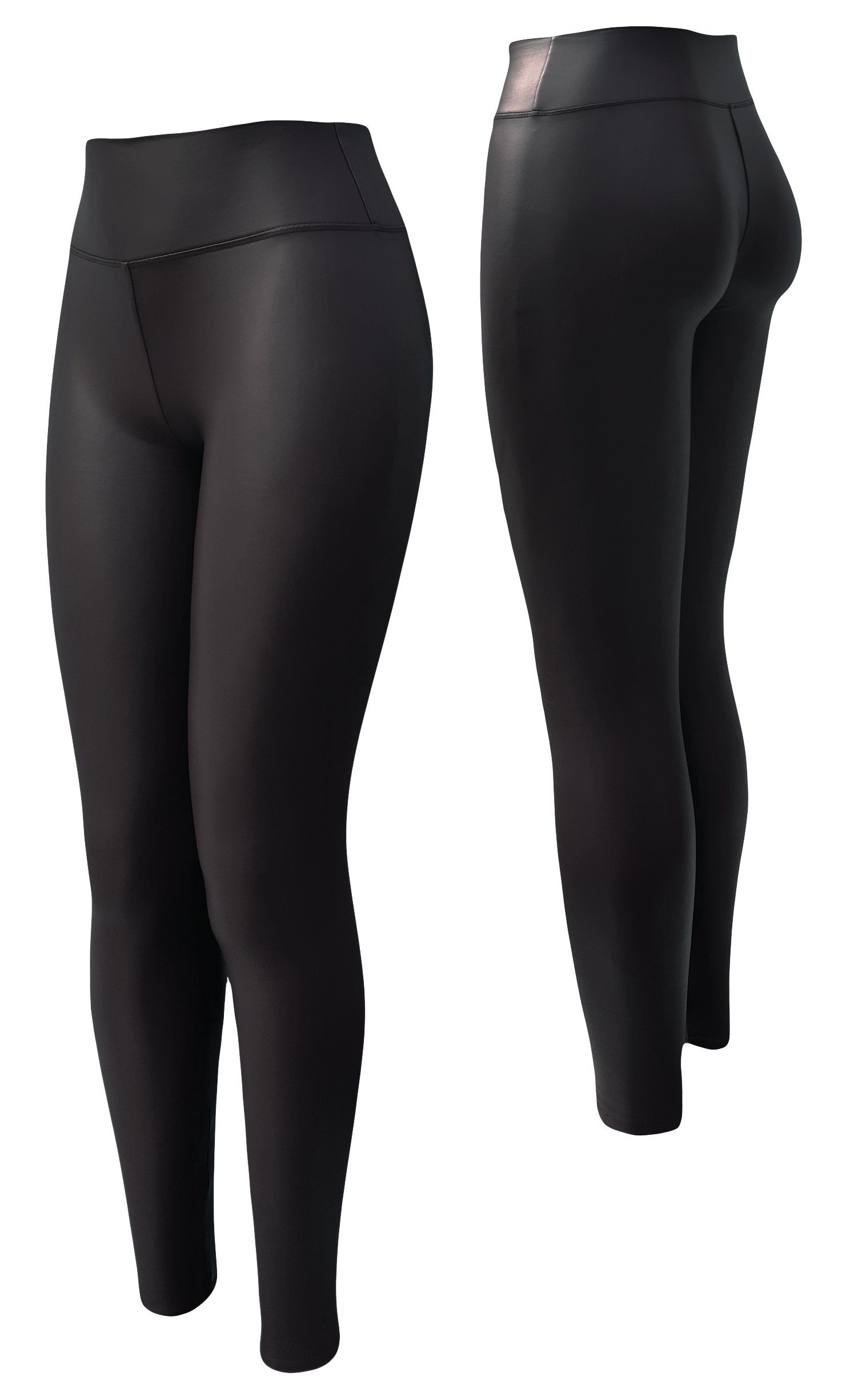 Aurela Damenmode Lederimitathose Gefütterte Kunstlederleggings milde günstig online kaufen