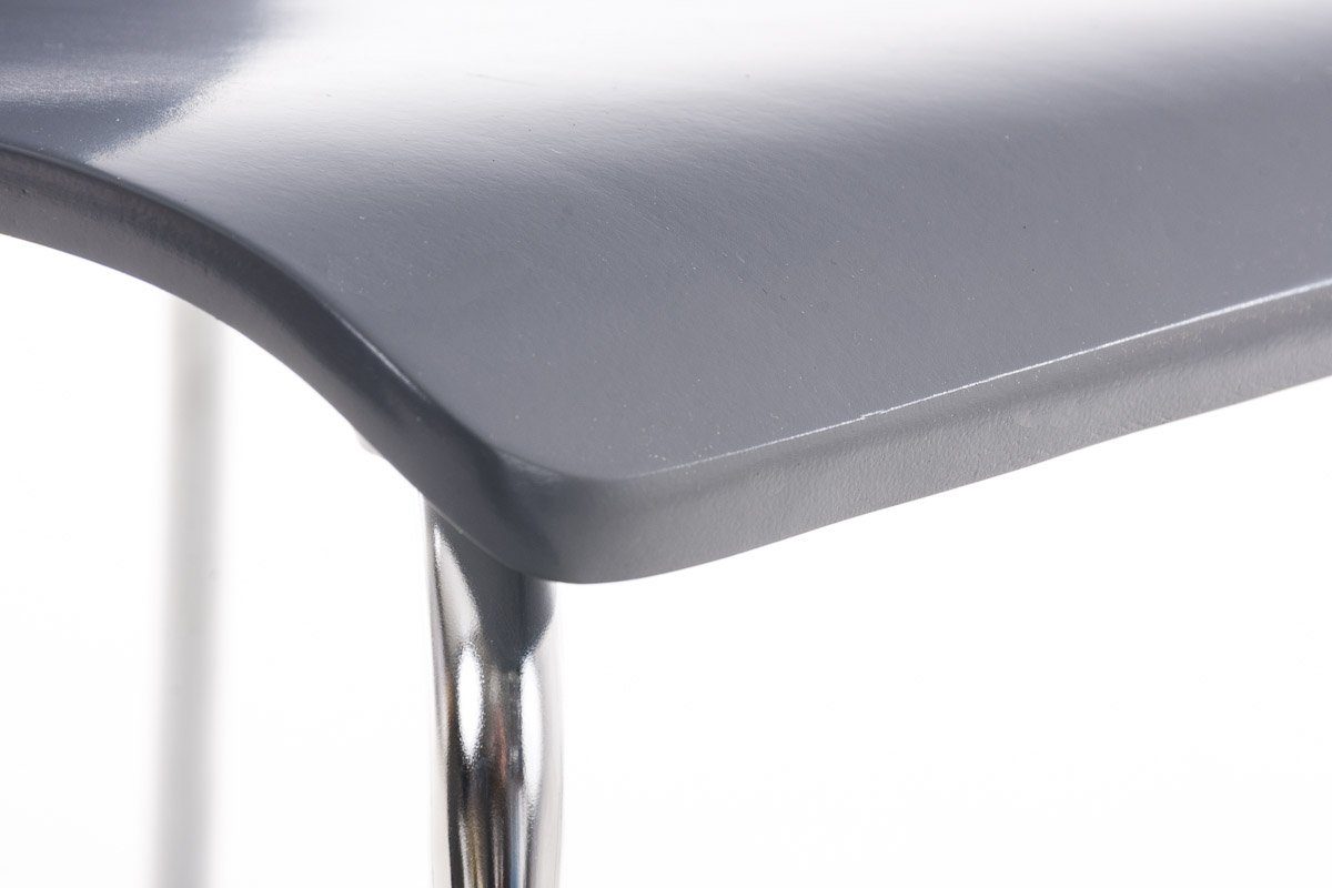 geformter Peppo Metall ergonomisch - Sitzfläche: grau Holz - Warteraumstuhl Sitzfläche (Besprechungsstuhl - - chrom Gestell: mit Konferenzstuhl TPFLiving Besucherstuhl Messestuhl),