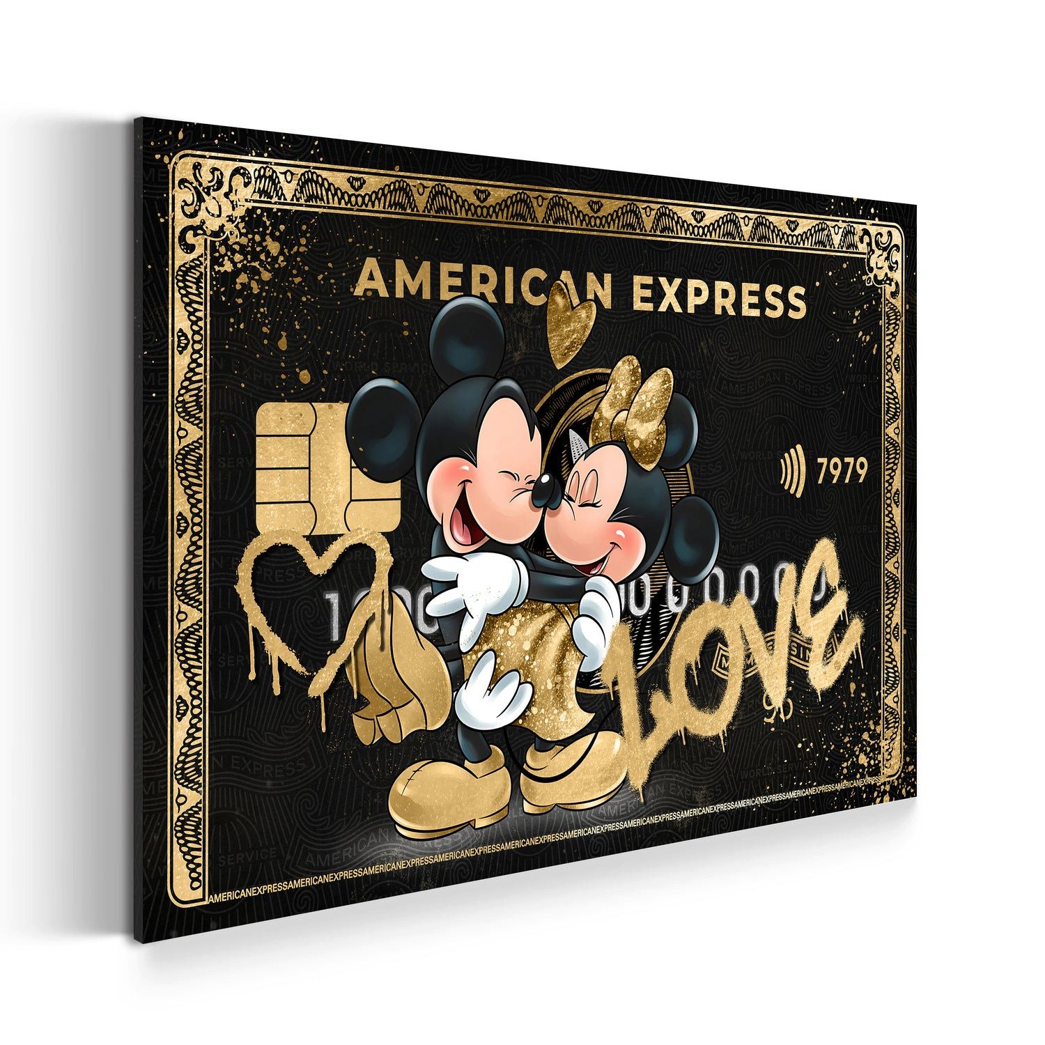 Artedinoi Leinwandbild Love Comic Pop Art Karte Wandbild Leinwandbild Kunstdruck XL Wanddeko, Comic-Liebeskarte
