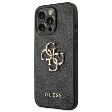Guess Handyhülle Guess Big Metal Logo Collection Apple iPhone 14 Pro Hard Case Cover Schutzhülle Grau