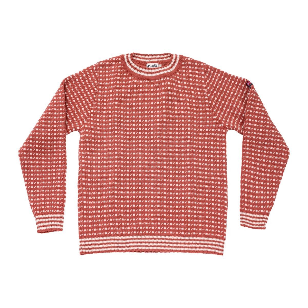 Devold Sweatshirt Islender Refined Sweater Winddichter Wollpullover mit traditionellem Muster, ideal für