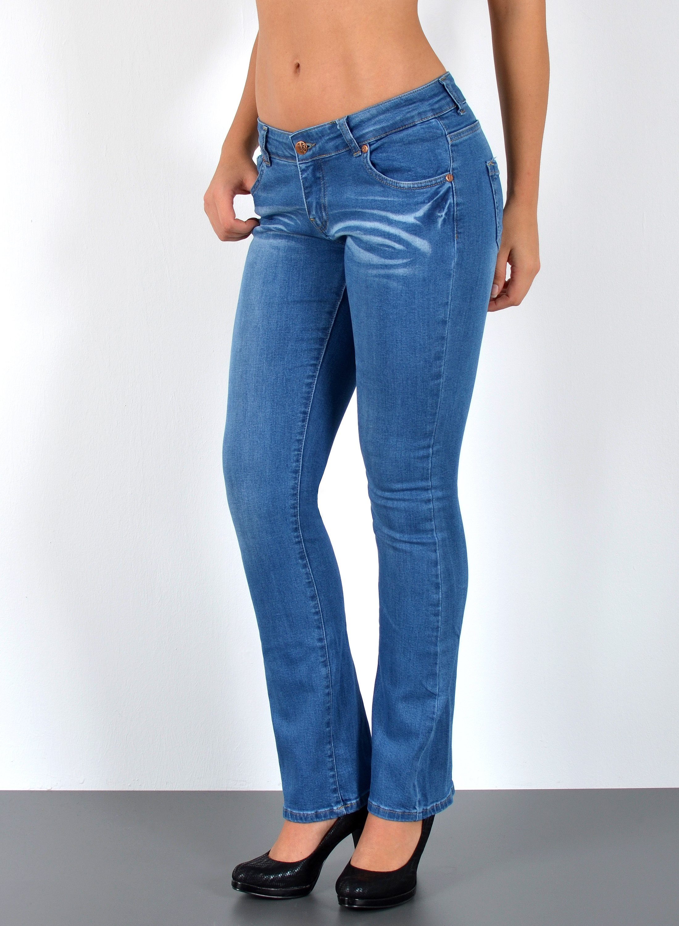 ESRA Bootcut-Jeans Low Waist Jeans Damen günstig online kaufen