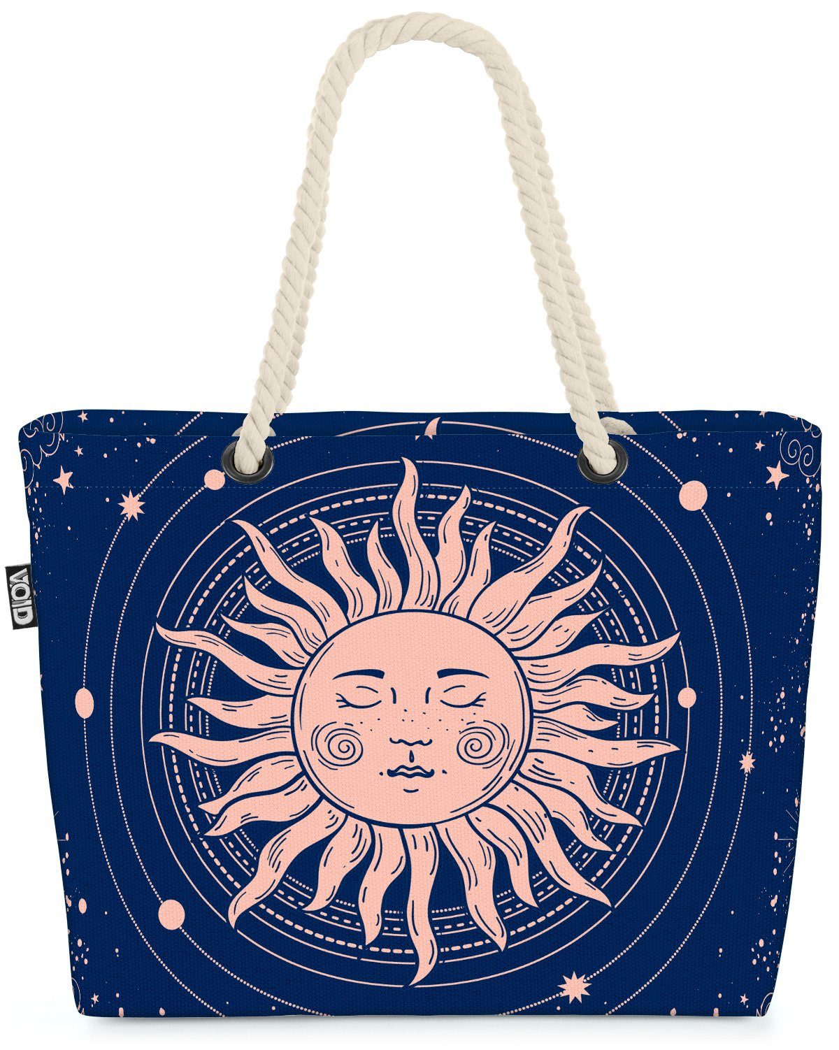 VOID Strandtasche (1-tlg), Sonne Sterne Astronomie Himmel Weltall Sternzeichen Sonne Mond Sterne | Strandtaschen