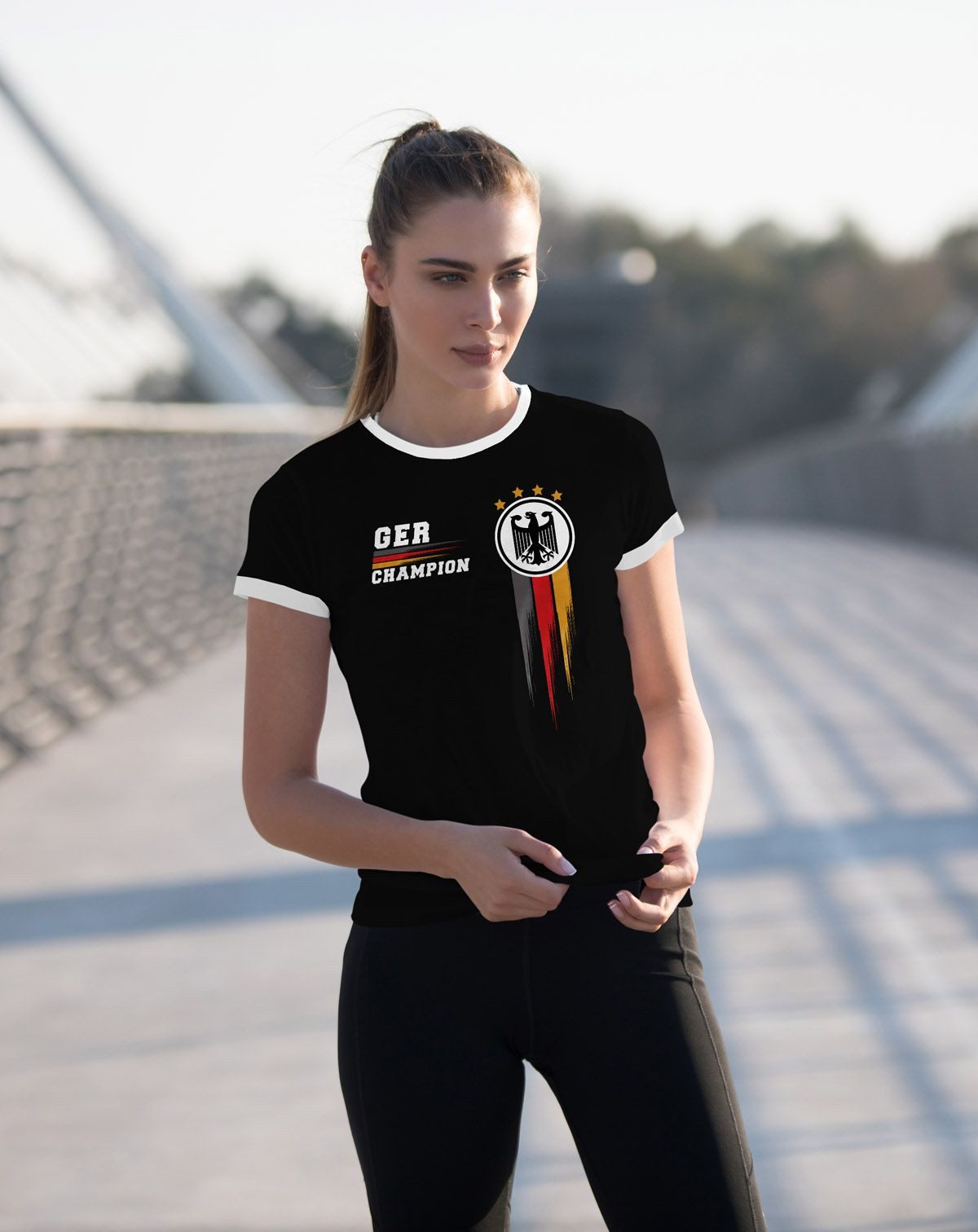 MoonWorks Print-Shirt Damen EM-Shirt Deutschland Fußball günstig online kaufen