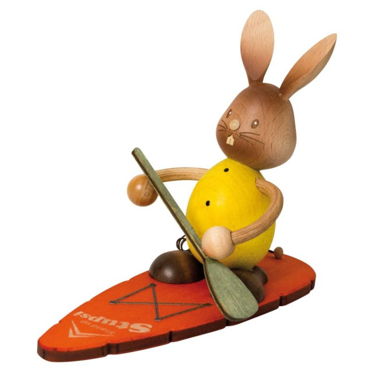Kuhnert Osterhase Kuhnert Stupsi auf Stand up Board (1 St), 100% Made in Germany, Erzgebirgische Holzkunst