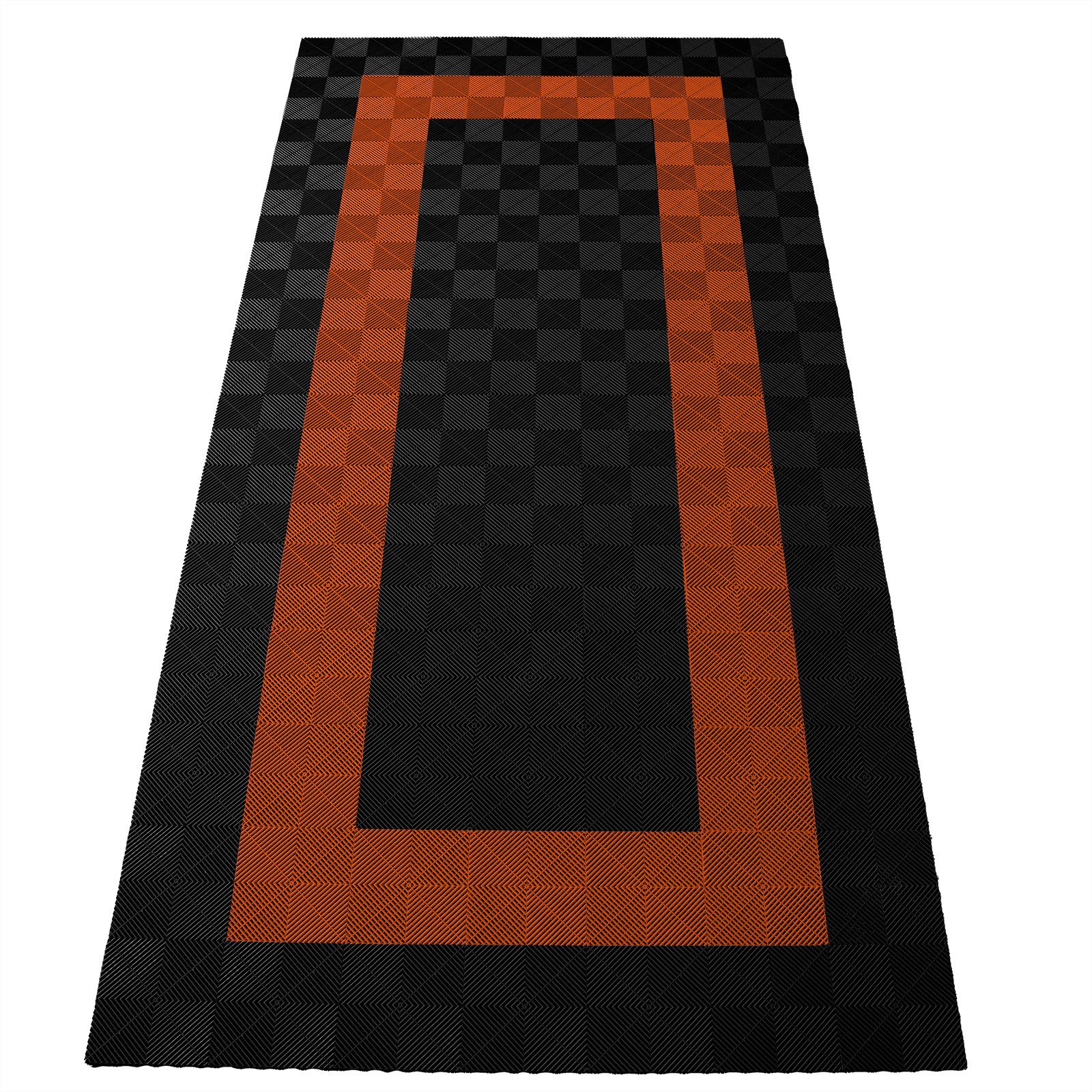 Tenzo-R Bodenfliese Performance Garagenboden Floor 2,8mx5,6m Schwarz Orange 3, schwarz/orange