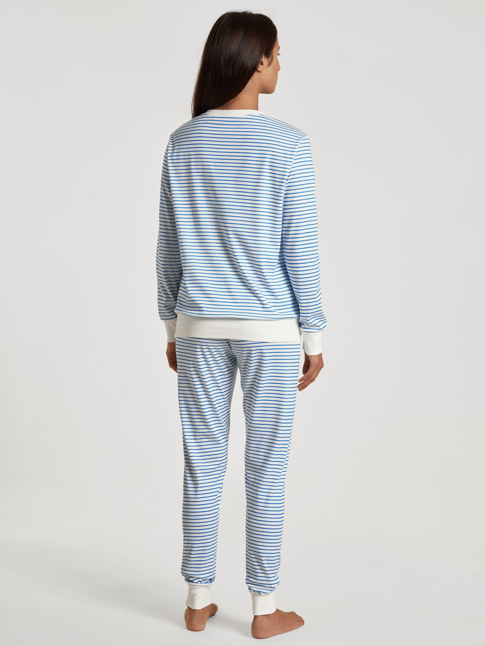 Damen azurit Bündchenpyjama 42454 1 CALIDA tlg., 1 Stück, (1 Calida Pyjama Stück) blue