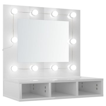 vidaXL Spiegel Spiegelschrank mit LED Hochglanz-Weiß 60x31,5x62 cm